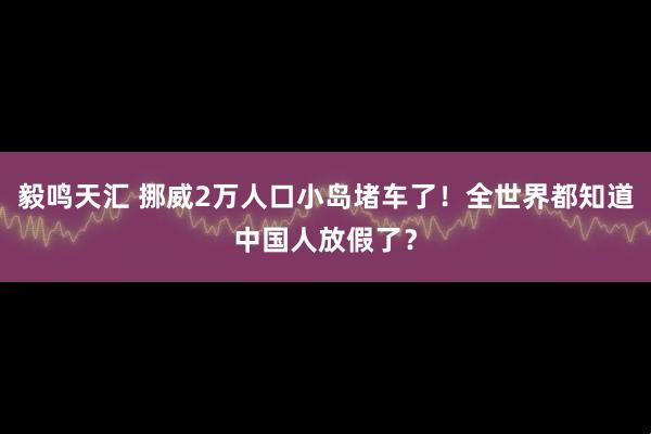毅鸣天汇 挪威2万人口小岛堵车了！全世界都知道中国人放假了？