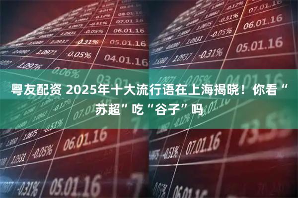粤友配资 2025年十大流行语在上海揭晓！你看“苏超”吃“谷子”吗