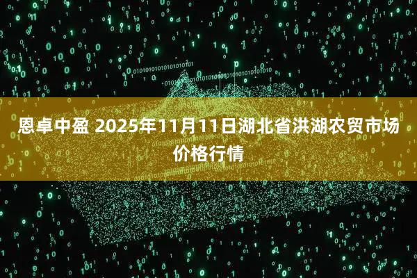 恩卓中盈 2025年11月11日湖北省洪湖农贸市场价格行情